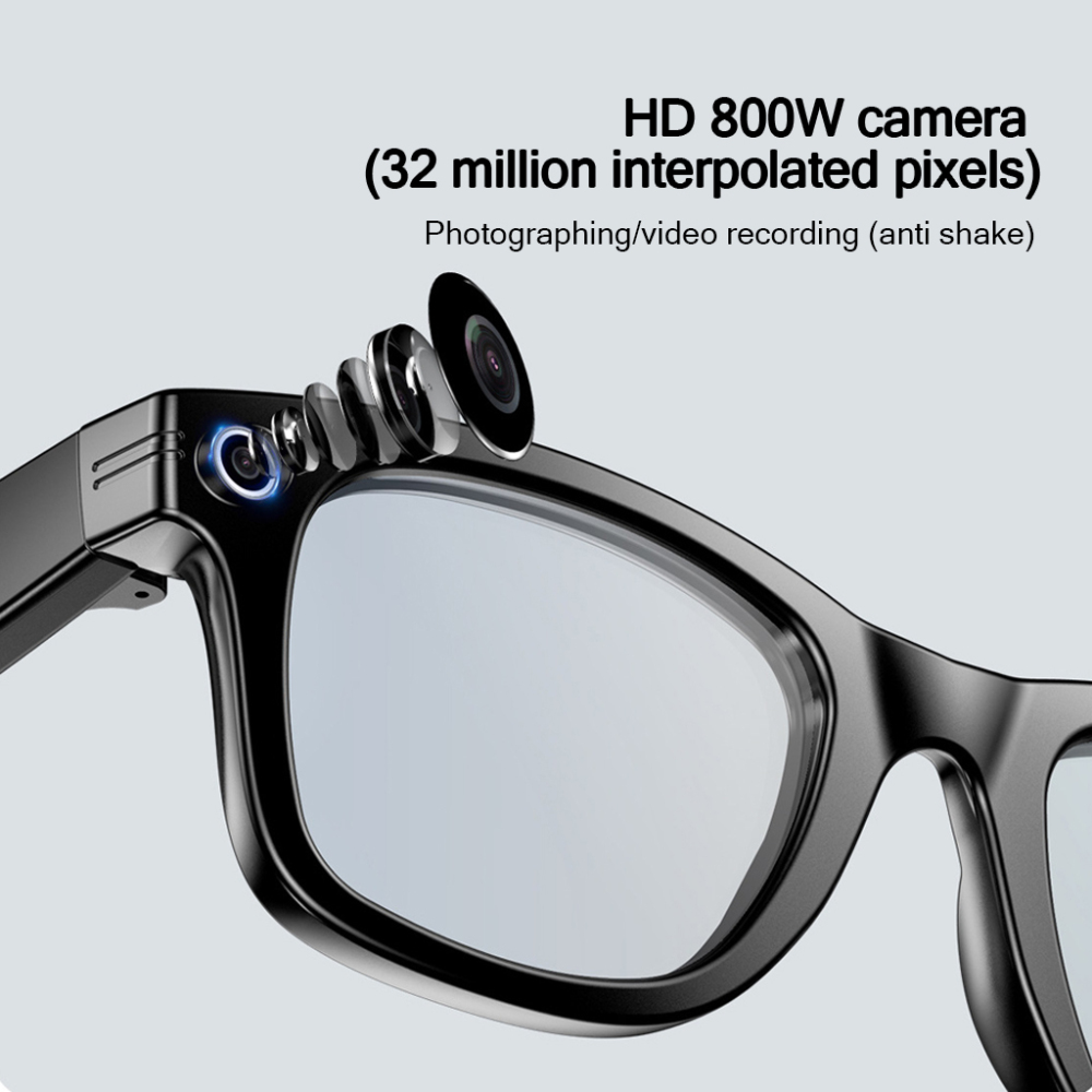 AI Smart Glasses Color Change Eye Protection 4K Anti Shake Shooting Double Microphone Noise Reduction IP65 Waterproof