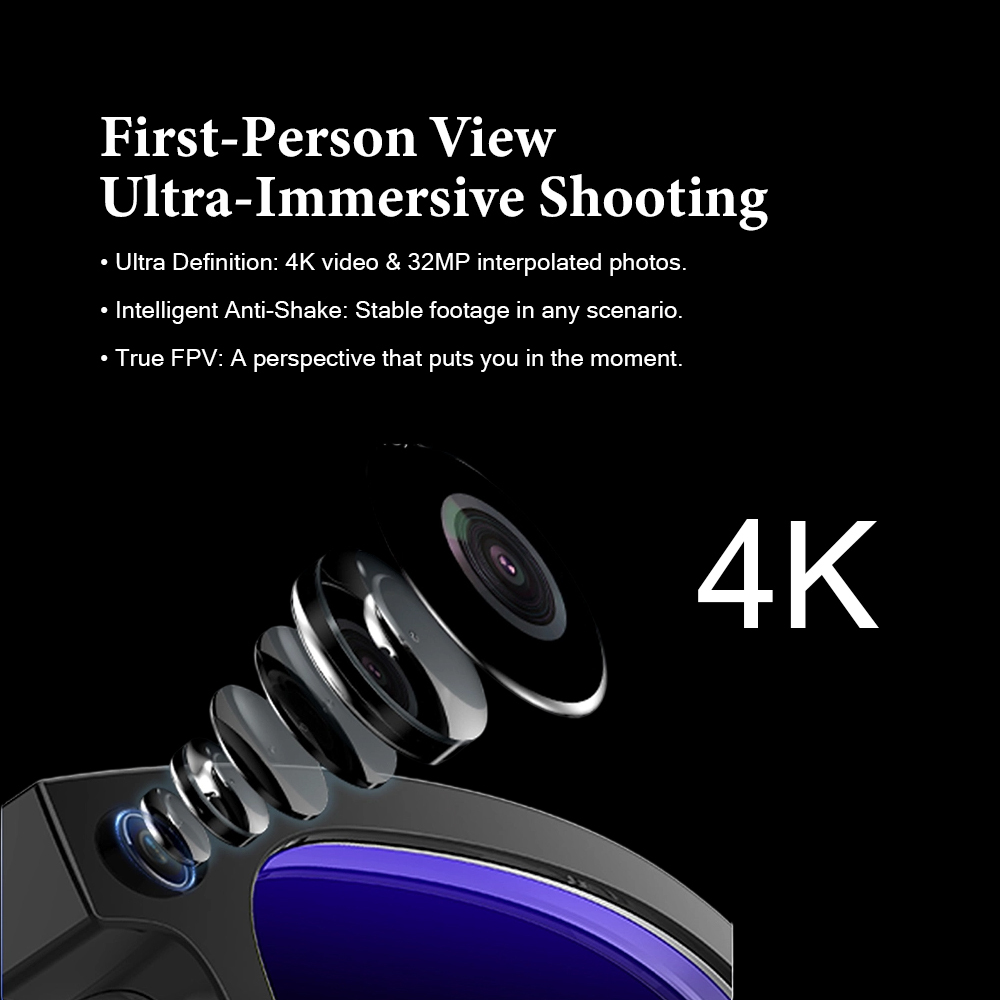 Smart AI Camera Glasses W630 - 32MP HD Video GPT-4.0 WiFi Transfer IP66 Waterproof