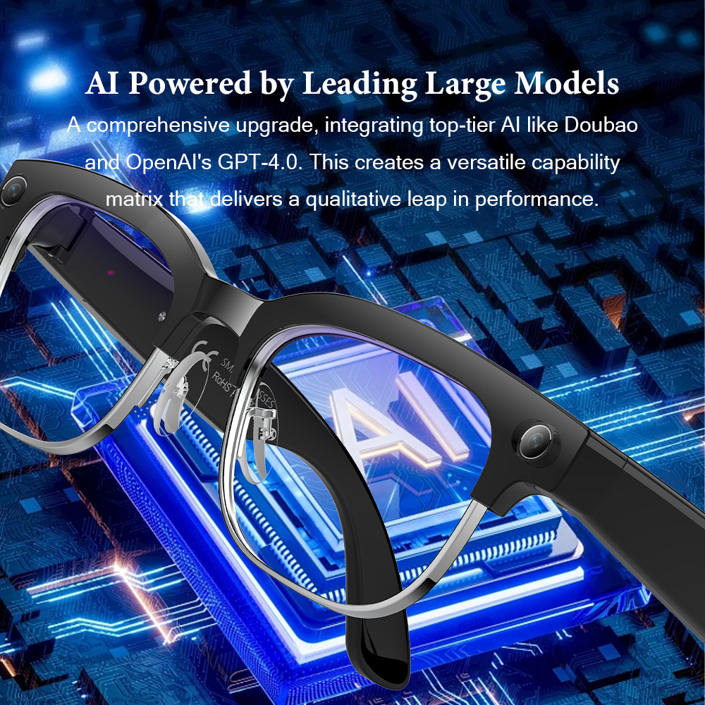 Smart AI Camera Glasses W630 - 32MP HD Video GPT-4.0 WiFi Transfer IP66 Waterproof