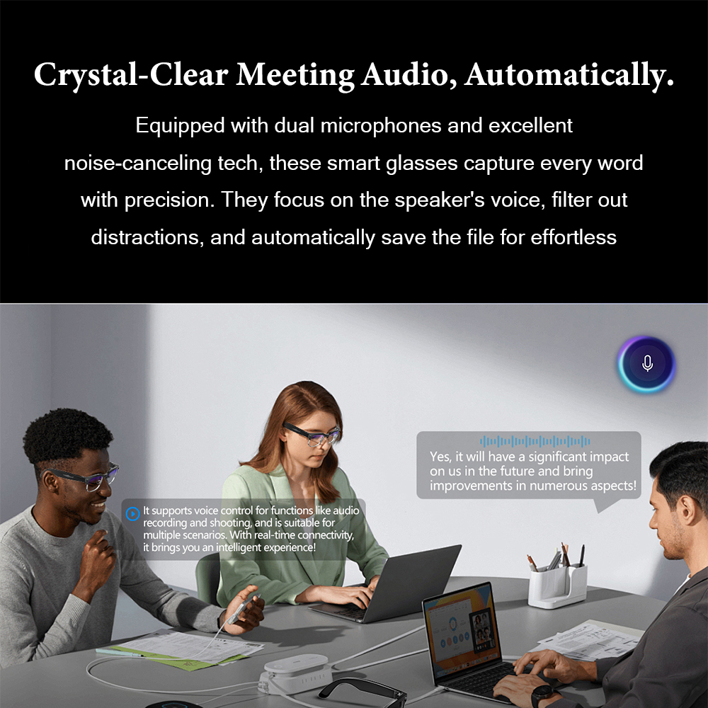 Smart AI Camera Glasses W630 - 32MP HD Video GPT-4.0 WiFi Transfer IP66 Waterproof