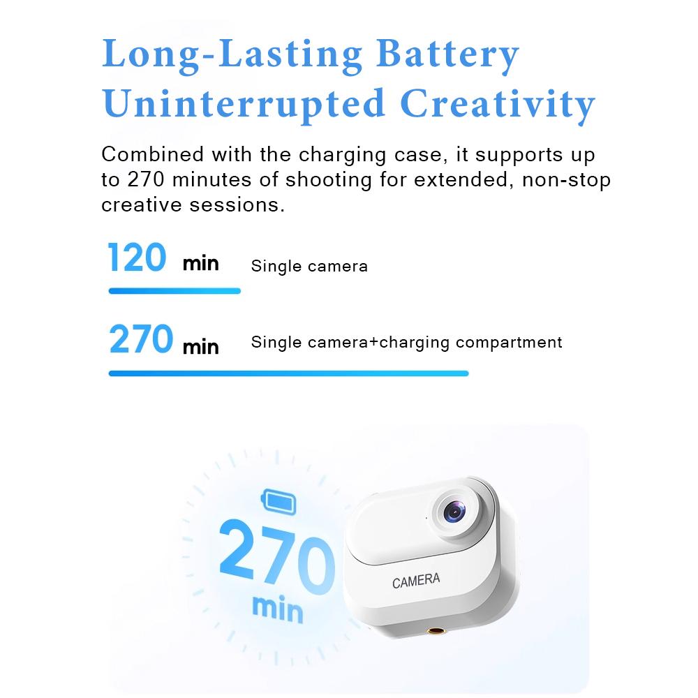 HD Magnetic Thumb Sports Camera with Charging Case