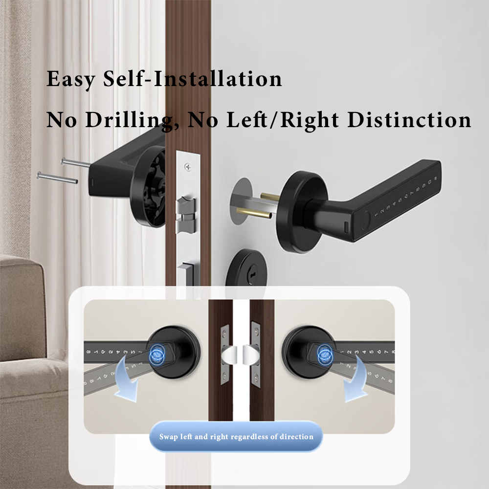 BDI Smart Door Lock 8 Unlock Methods Fingerprint NFC Key Card Wi-Fi Remote Tuya App Control