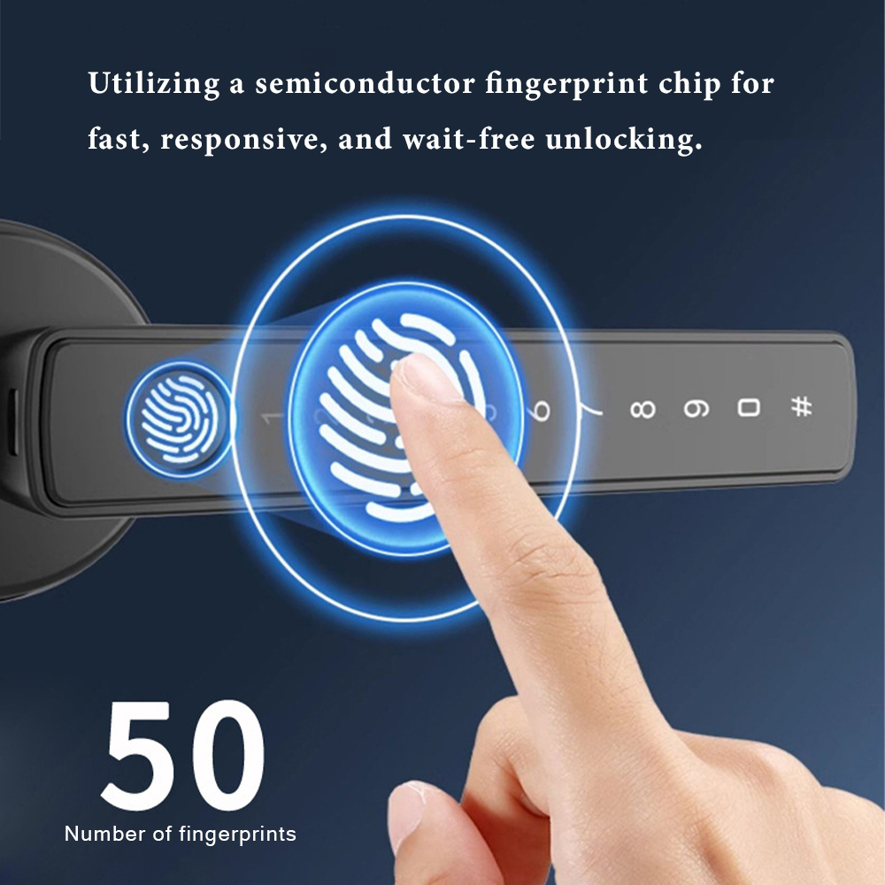 BDI Smart Door Lock 8 Unlock Methods Fingerprint NFC Key Card Wi-Fi Remote Tuya App Control