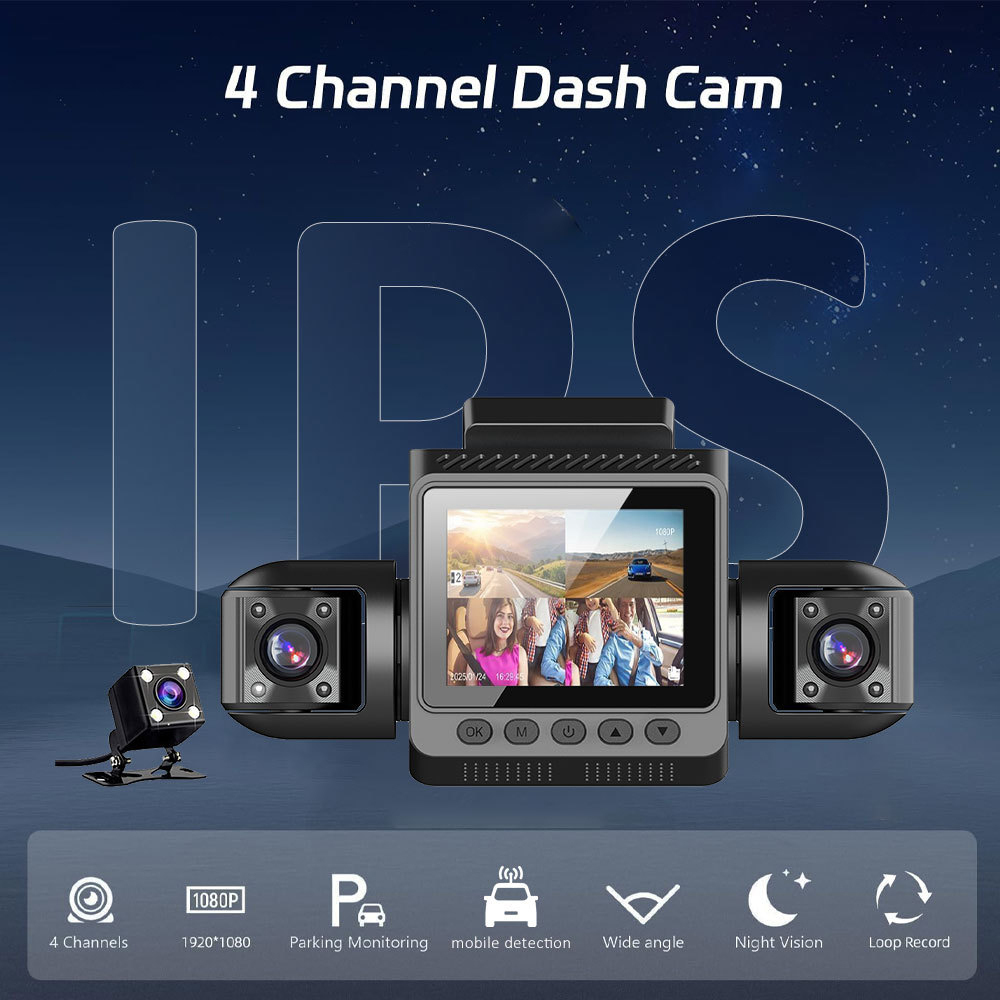BDI 4 Channel Car Dash Camera 360 Degree Recording Night Vision Wi-Fi App with 32GB TF CARD