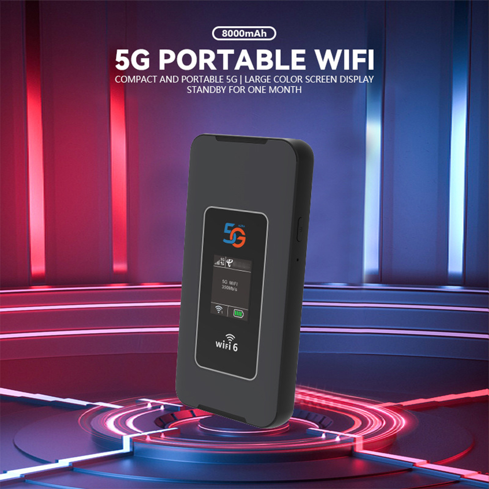 5G Portable Wi-Fi Hotspot – 8000mAh Battery Wi-Fi 6 Supports Up to 32 Devices