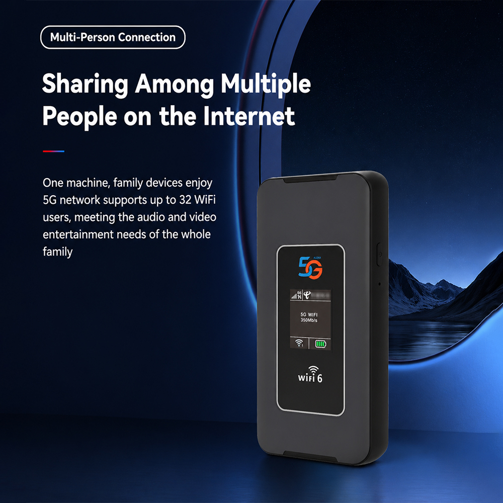 5G Portable Wi-Fi Hotspot – 8000mAh Battery Wi-Fi 6 Supports Up to 32 Devices