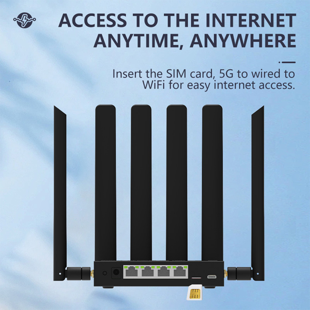 NR800 5G CPE Router Wi-Fi 6 4 LAN Ports with Metal Shell