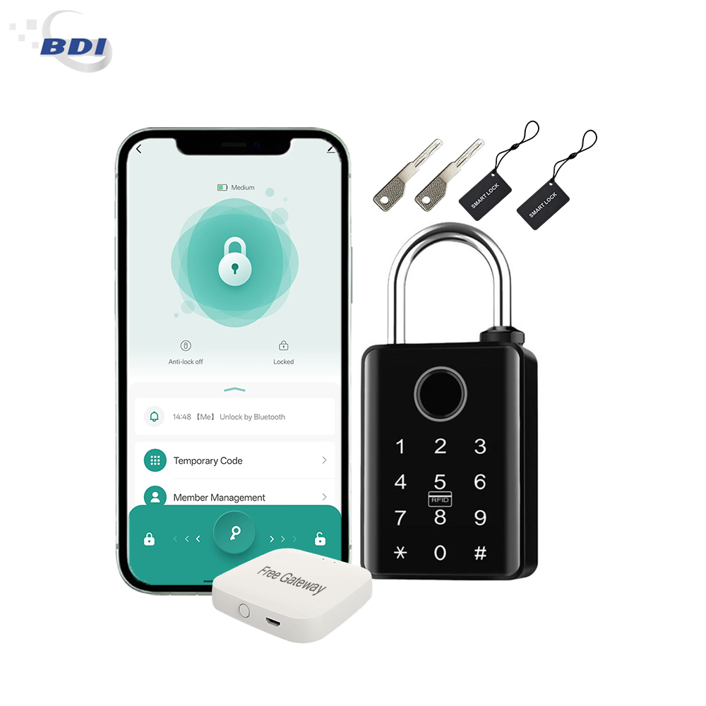 BDI Industrial Grade Smart Padlock Weatherproof Multi-Function Card PIN Key Remote TUYA APP