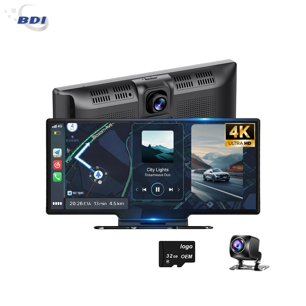 4K Dash Cam with Wireless CarPlay and Android Auto Builtin WiFi GPS with Free 32GB TF Card