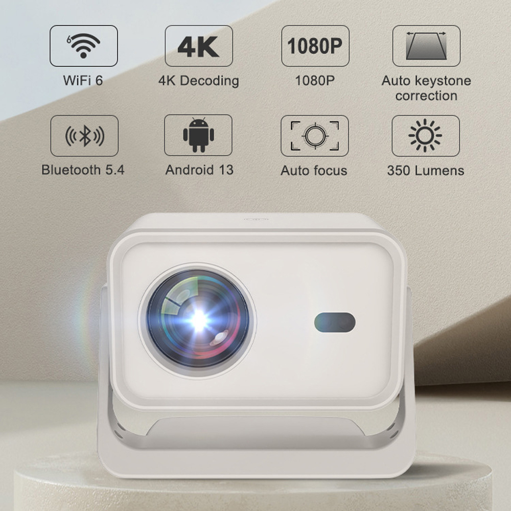 BDI Smart Projector P21 – Native 1080P Wi-Fi 6 Portable Projector with Auto Focus & 4K Support