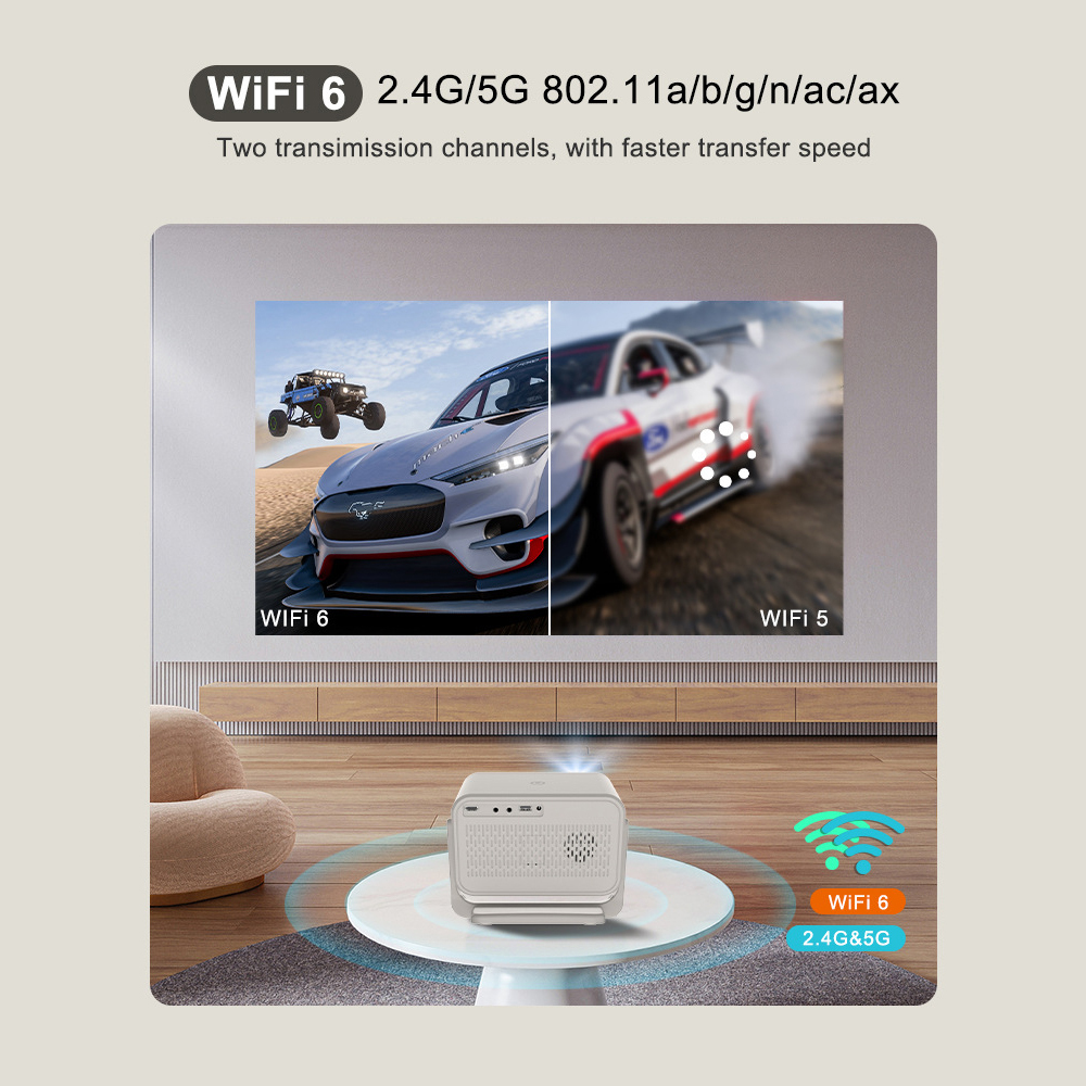 BDI Smart Projector P21 – Native 1080P Wi-Fi 6 Portable Projector with Auto Focus & 4K Support