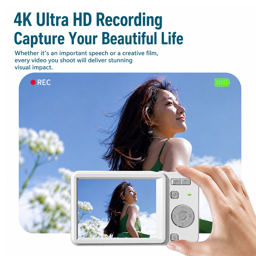 BDI M15 4K Digital Camera – 64MP Compact Camera with AF Auto Focus & 16X Zoom