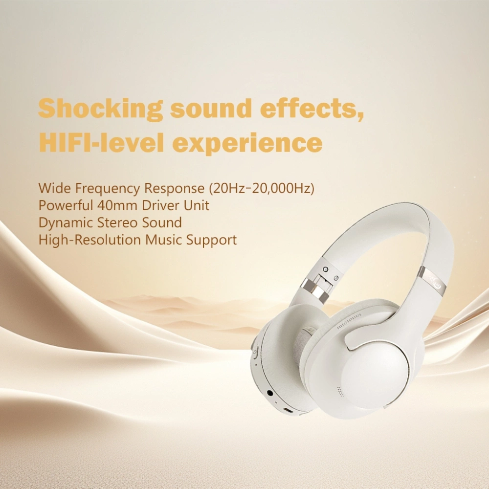 BDI BT048S ANC Wireless Headphones – Bluetooth Noise Cancelling Over-Ear Headset with 50H Playtime
