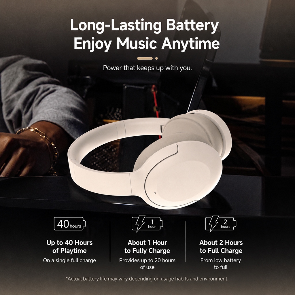 BDI P3965 ANC Wireless Headphones – Bluetooth 5.4 Over-Ear Headphones with Active Noise Cancelling