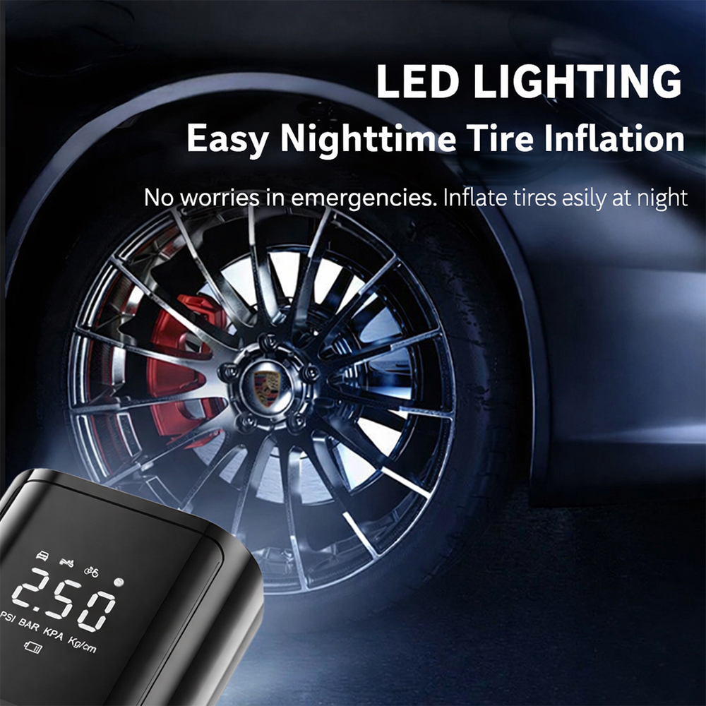 BDI Air Pump EG216 Black Portable Tire Inflator – 150 PSI Smart Electric Air Compressor with Power Bank