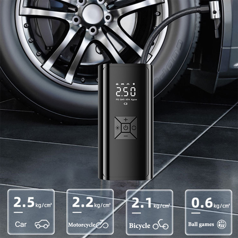 BDI Air Pump EG216 Black Portable Tire Inflator – 150 PSI Smart Electric Air Compressor with Power Bank