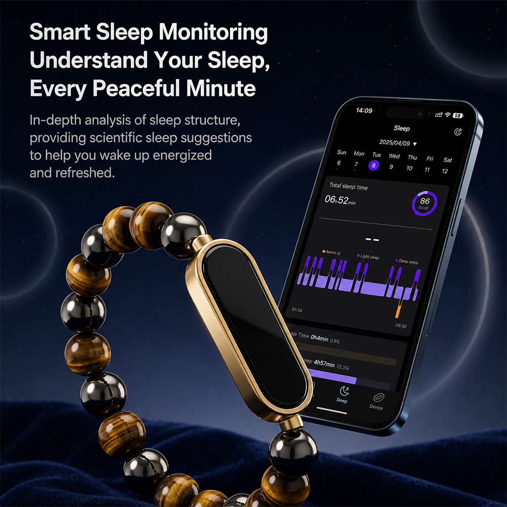 BDI BQ2 Smart Crystal Bracelet – Dual-Chip Health Monitoring with Sleep Tracking