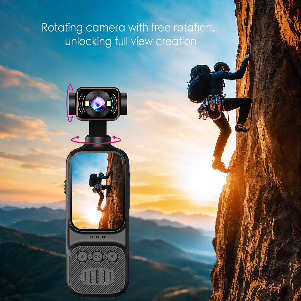 BDI H3 Pocket Camera – 2K Rotating Lens Mini Digital Camera with AF Auto Focus