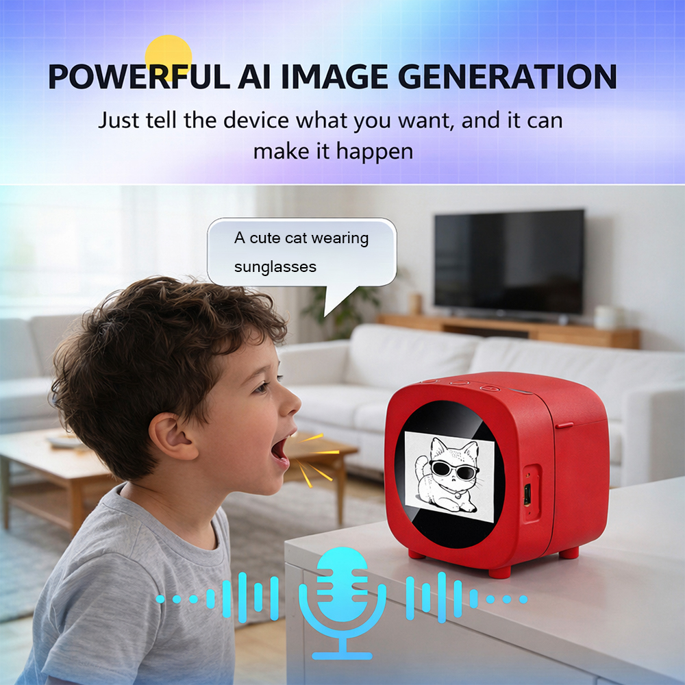 BDI X16 AI Kids Instant Print Camera – Voice-Controlled AI Drawing & Thermal Printing Toy