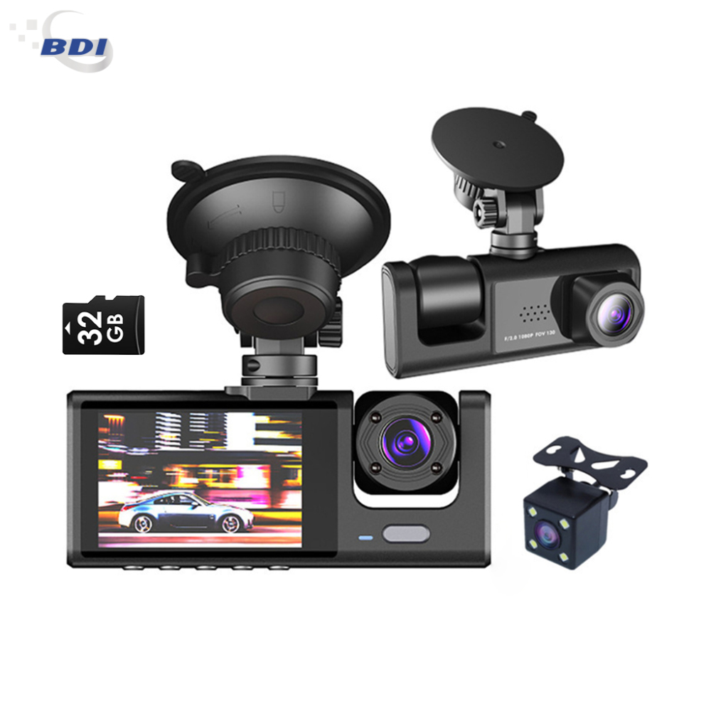BDI C309 Triple Dash Camera – 1080P Front, Cabin & Rear Recording with HDR and Parking Monitor