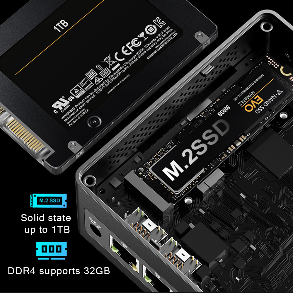 BDI Intel N100 Mini PC Dual 4K Display Tiny Computer