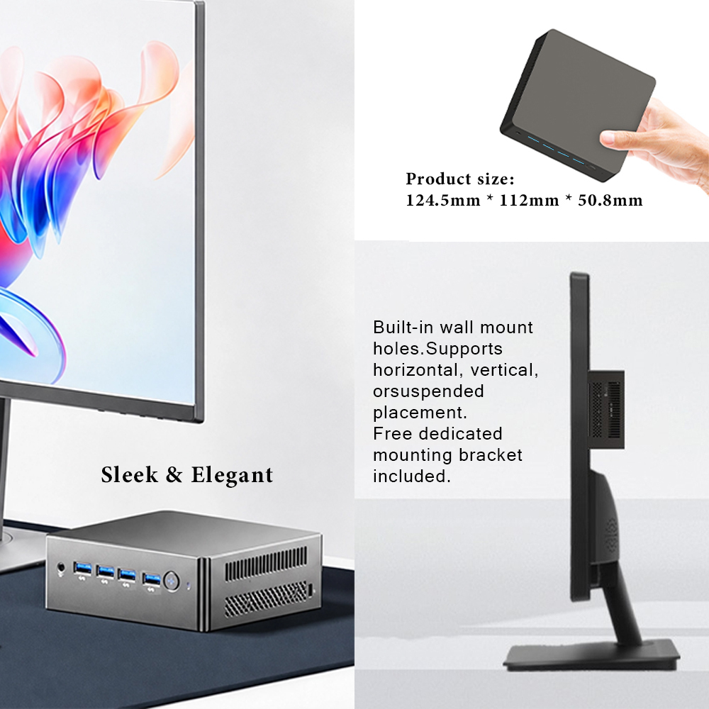 BDI Intel N100 Mini PC Dual 4K Display Tiny Computer