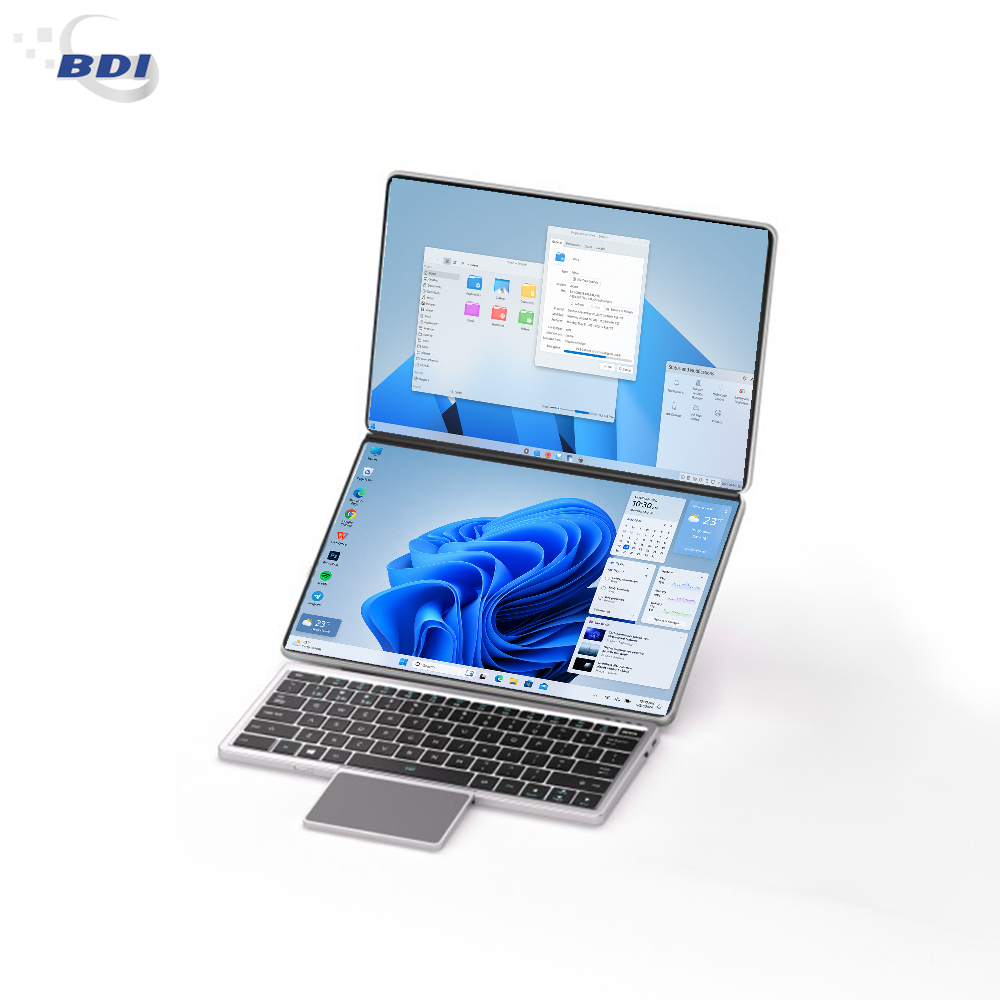 BDI Dual Screen Laptop - 2-in-1 Foldable Portable Computer with Dual 10.95 inch IPS Touchscreens