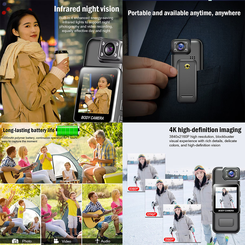 BDI M11 Mini Action Camera | 4K Wearable Body Camera with Wi-Fi & Infrared Night Vision