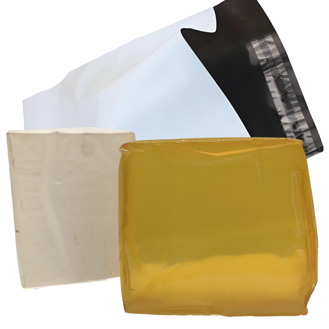 Hot melt pressure-sensitive adhesive for sealing courier bags