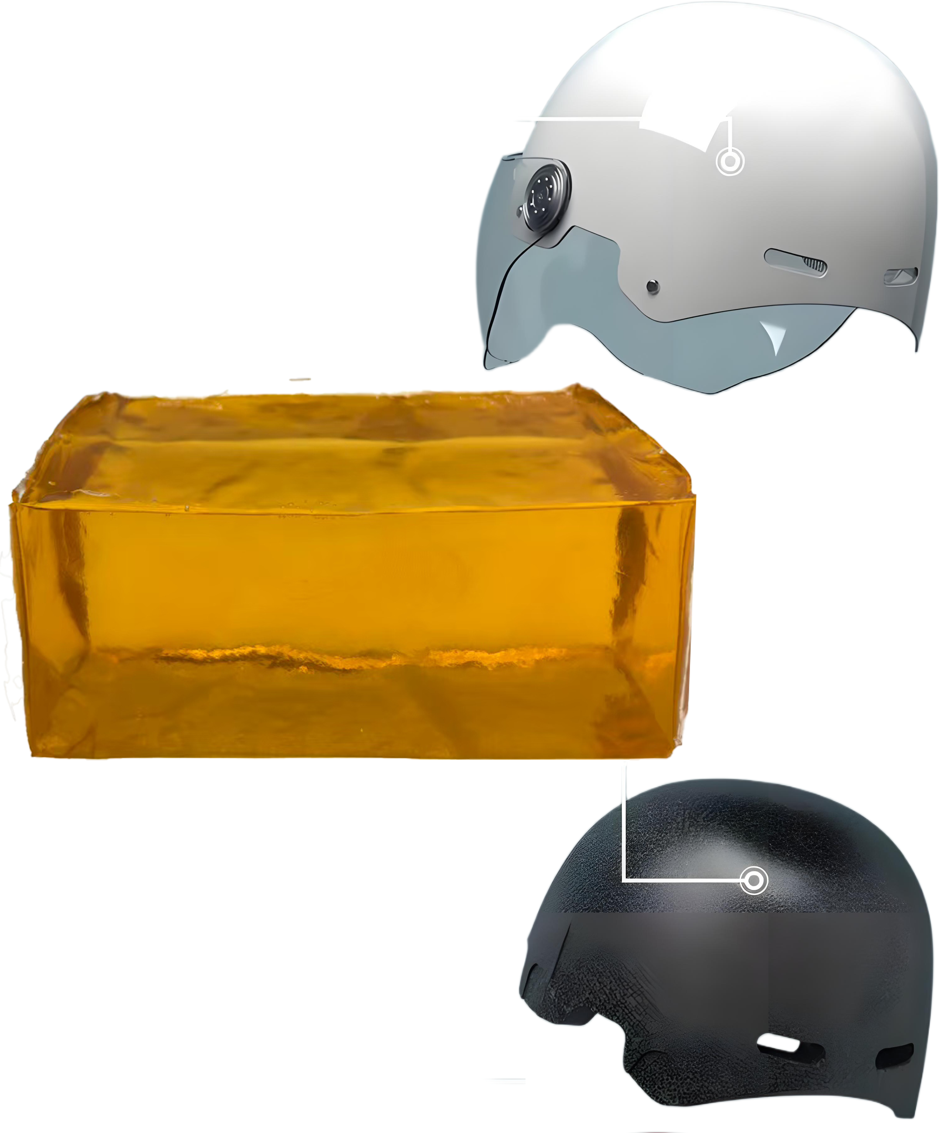 Hot melt adhesive for  helmets