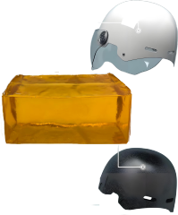 Hot melt adhesive for  helmets