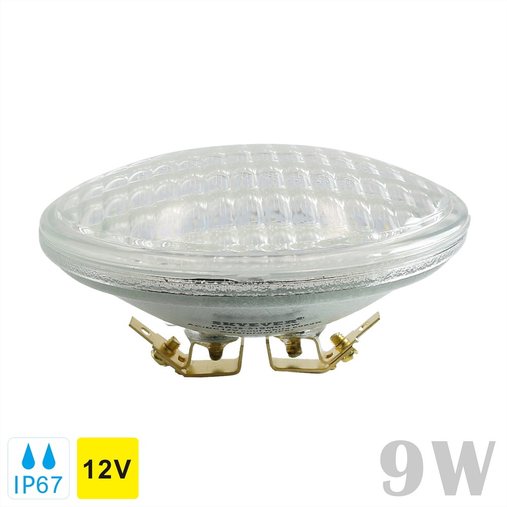 Glass LED PAR36 Light Bulb Flood 9 Watts  AC/DC 12 Volts IP67 Waterproof