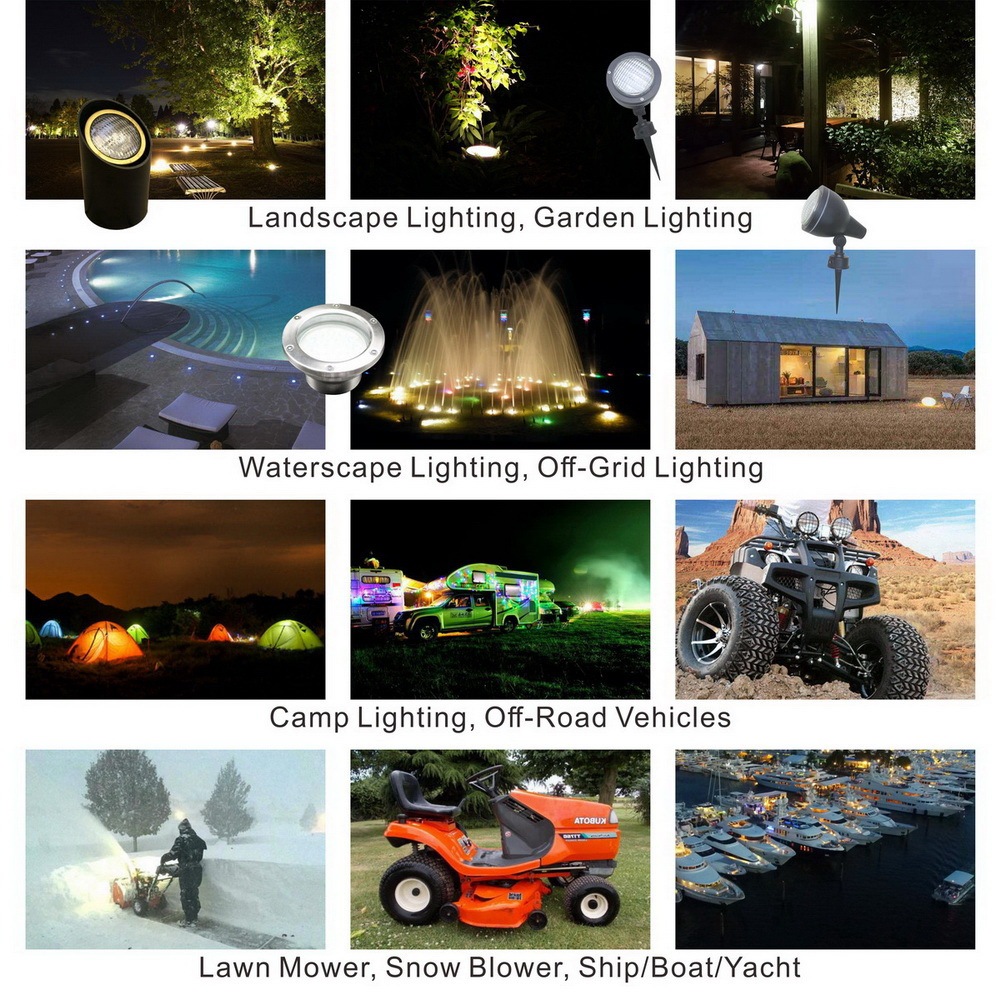 Glass LED PAR36 Light Bulb Flood 9 Watts  AC/DC 12 Volts IP67 Waterproof