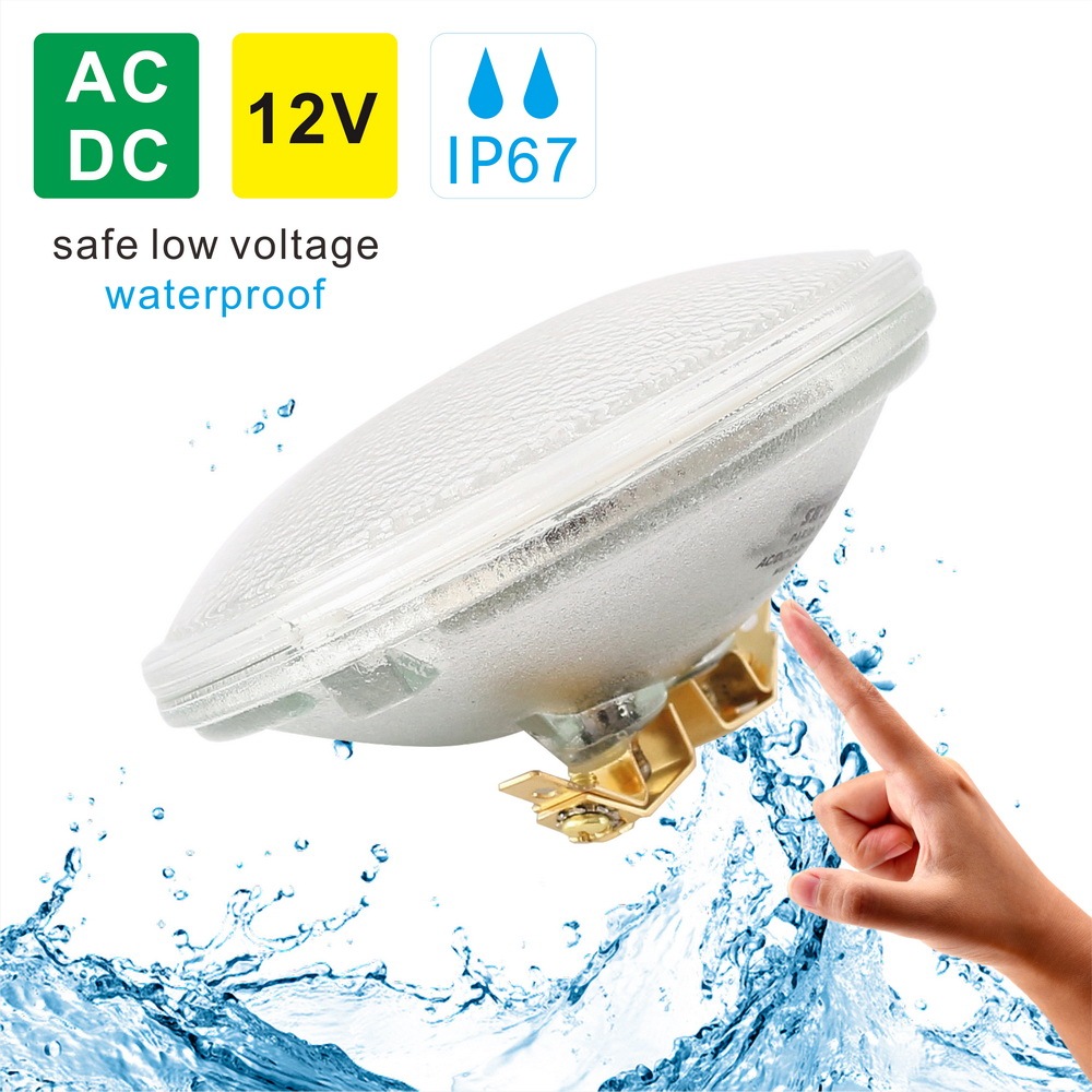 Glass LED PAR36 Light Bulb Spot 15W  AC/DC 12V-24V IP67 Waterproof