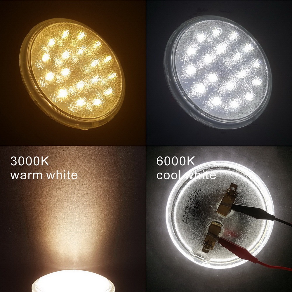 Glass LED PAR36 Light Bulb Spot 15W  AC/DC 12V-24V IP67 Waterproof