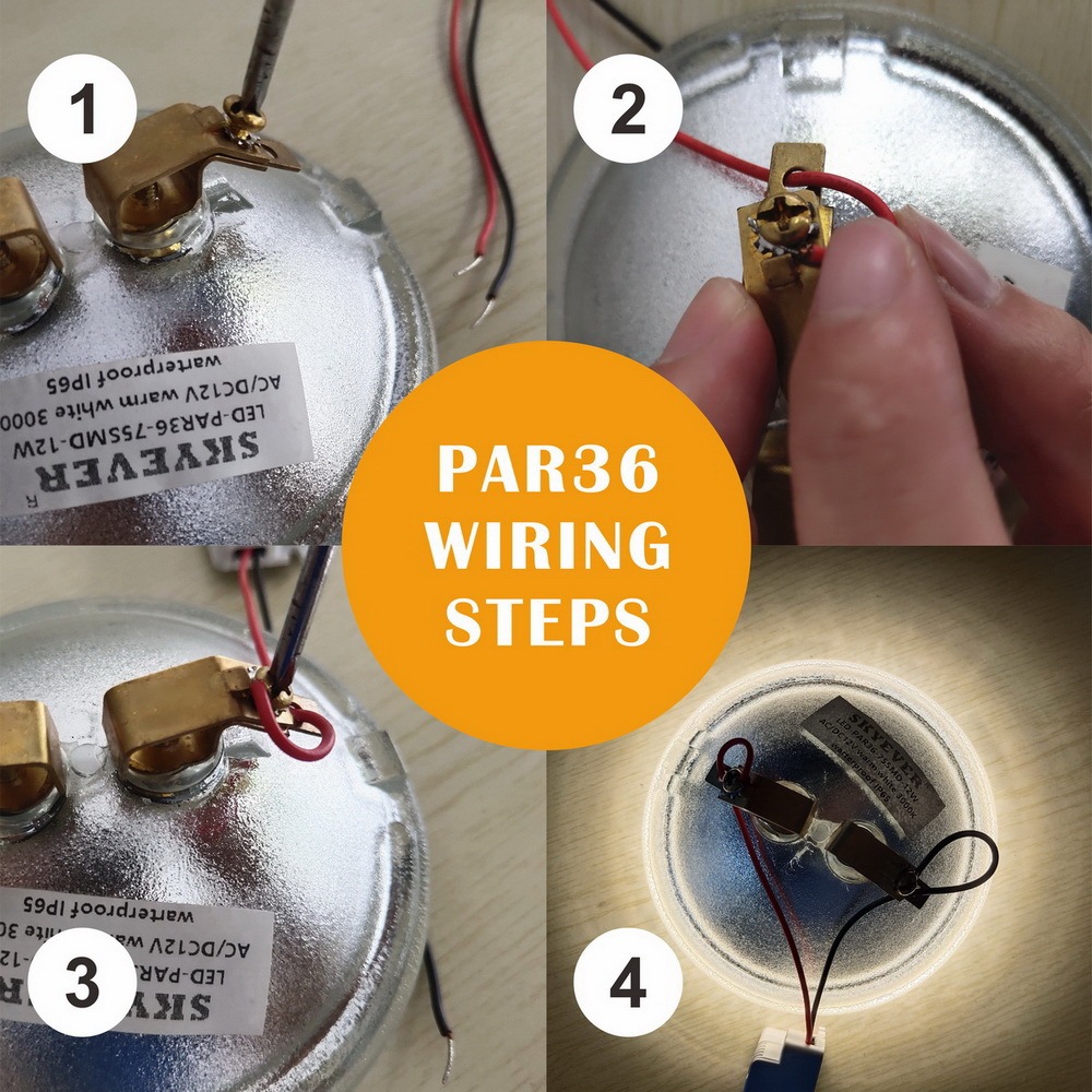 Glass LED PAR36 Light Bulb Spot 15W  AC/DC 12V-24V IP67 Waterproof