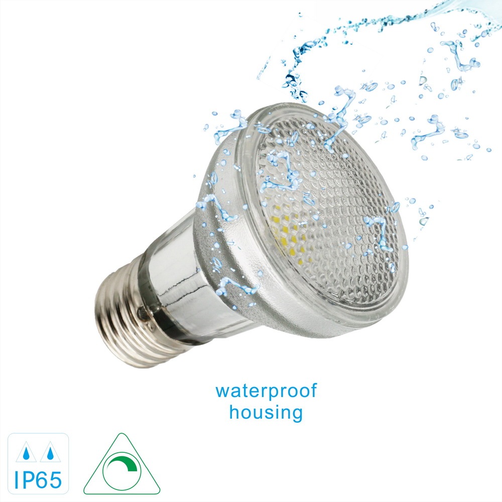 Glass LED PAR16 Spot Lamp Bulb COB 7W  110V/220V E26/E27 IP65 Housing Dimmable