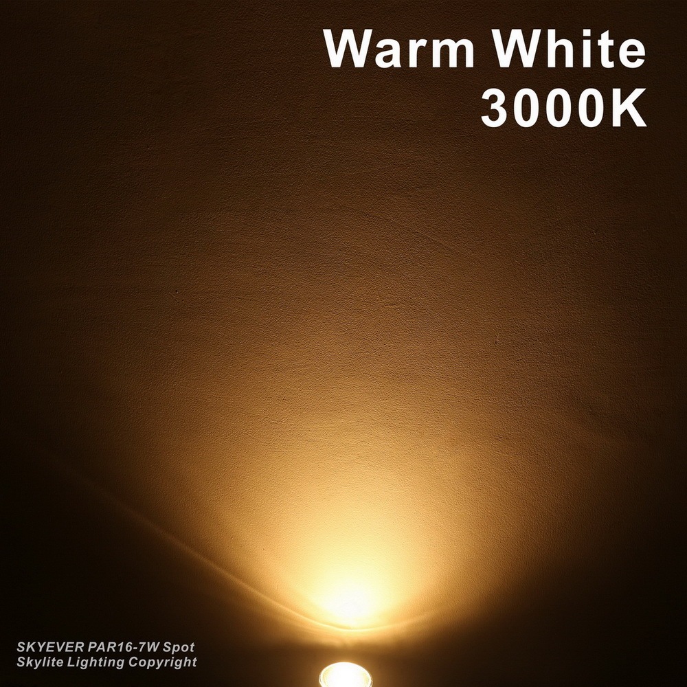Glass LED PAR16 Spot Lamp Bulb COB 7W  110V/220V E26/E27 IP65 Housing Dimmable