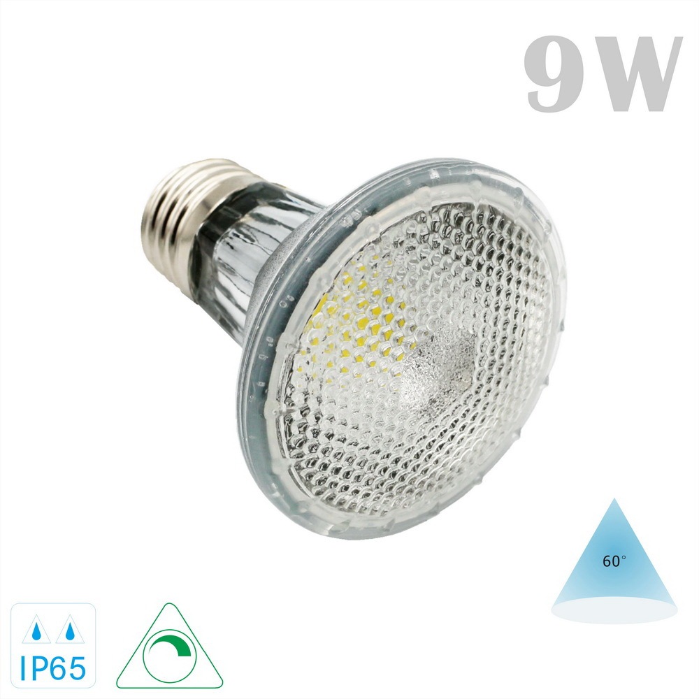Glass LED PAR20 Spot Lamp Bulb COB 9 Watts  110V/220V E26/E27 IP65 Housing Dimmable