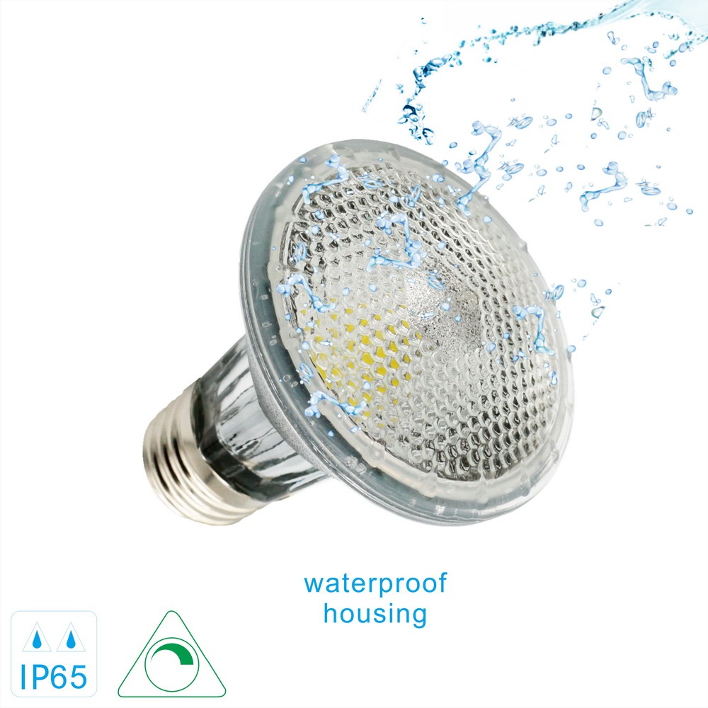 Glass LED PAR20 Spot Lamp Bulb COB 9 Watts  110V/220V E26/E27 IP65 Housing Dimmable