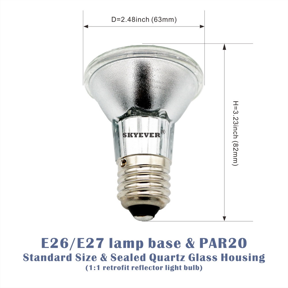 Glass LED PAR20 Spot Lamp Bulb COB 9 Watts  110V/220V E26/E27 IP65 Housing Dimmable