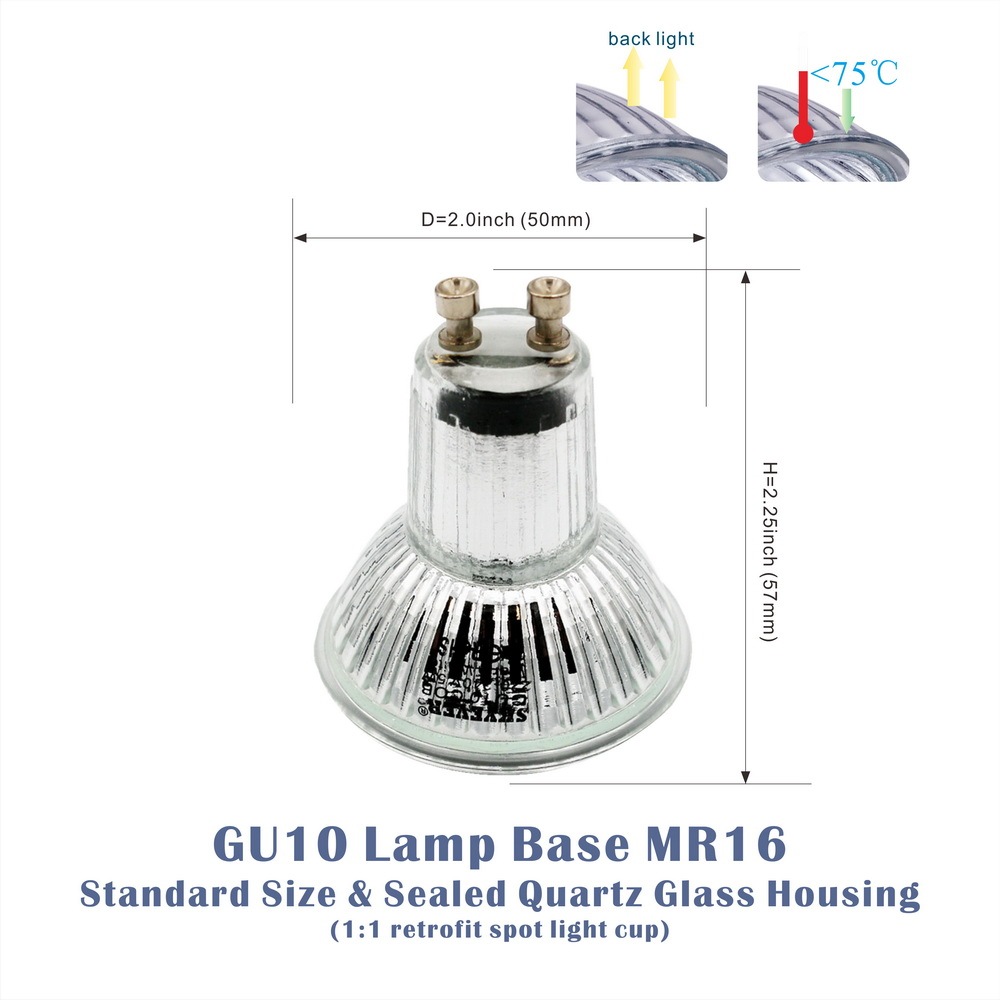 Glass LED GU10 Spot Lamp Cup  COB 5W 110V/220V Dimmable