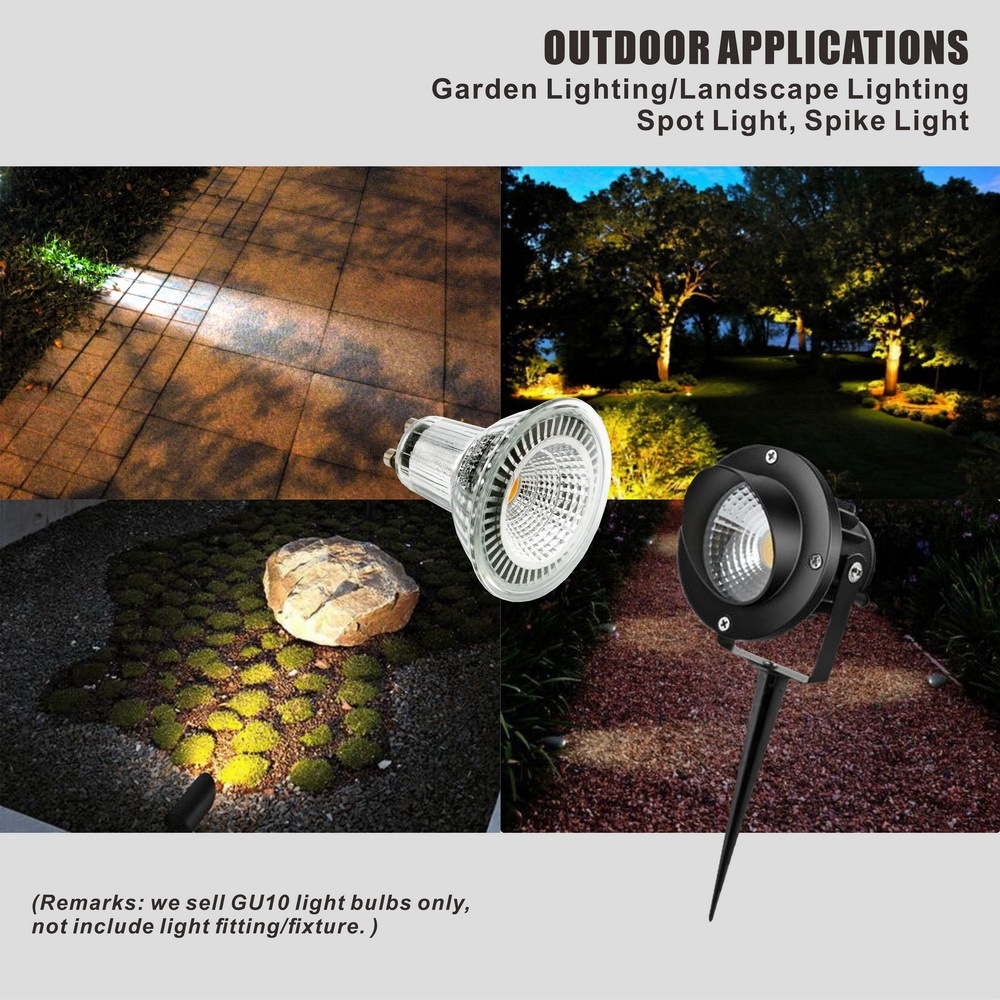 Glass LED GU10 Spot Lamp Cup  COB 5W 110V/220V Dimmable