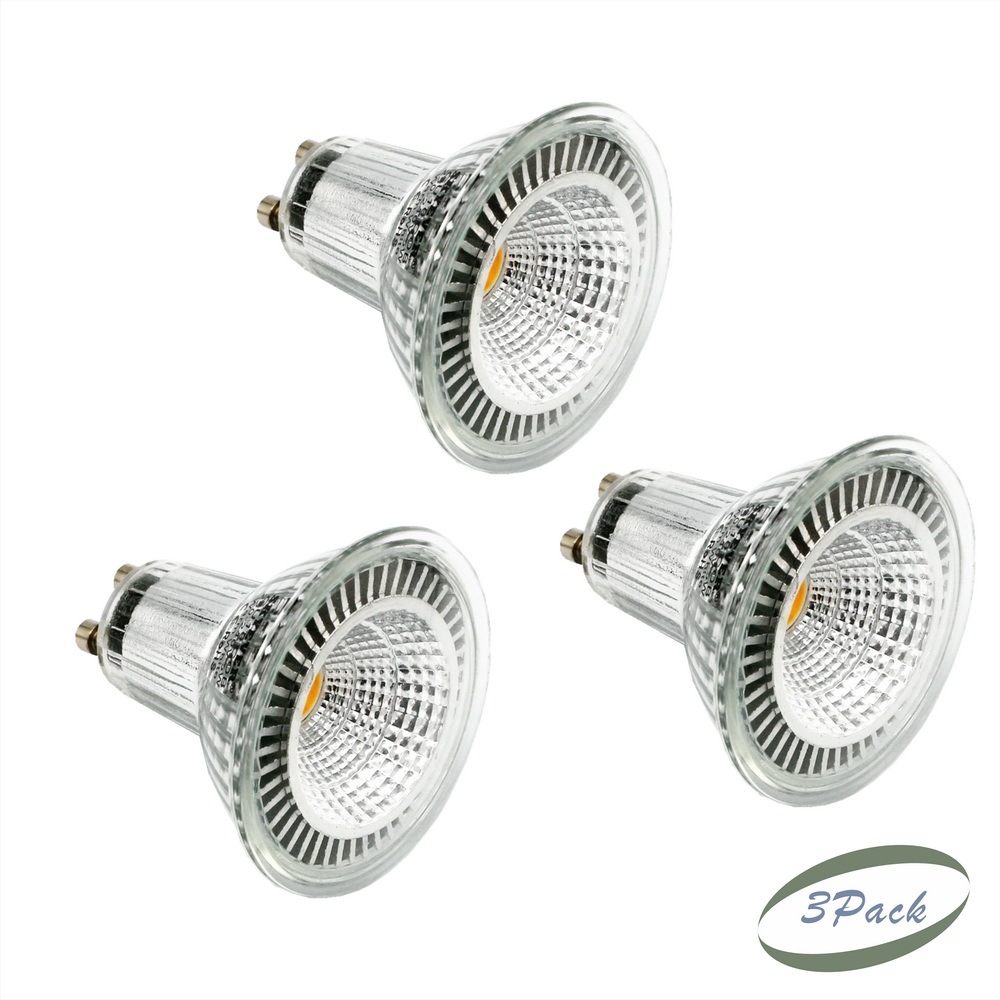 Glass LED GU10 Spot Light Cup  COB 5 Watts 110V/220V Dimmable