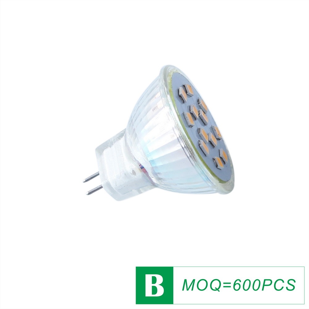 Glass LED MR11 Spot Lamp Cup SMD 1.5W 110V/220V GU4 Flood