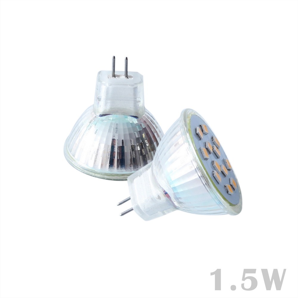 Glass LED MR11 Spot Light Cup  SMD 1.5 Watts 110V/220V GU4 Flood