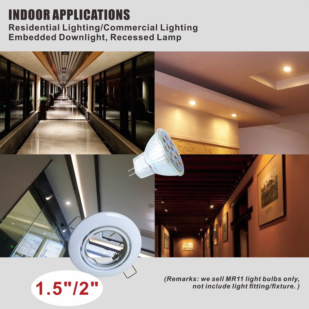 Glass LED MR11 Spot Lamp Cup SMD 1.5W 110V/220V GU4 Flood