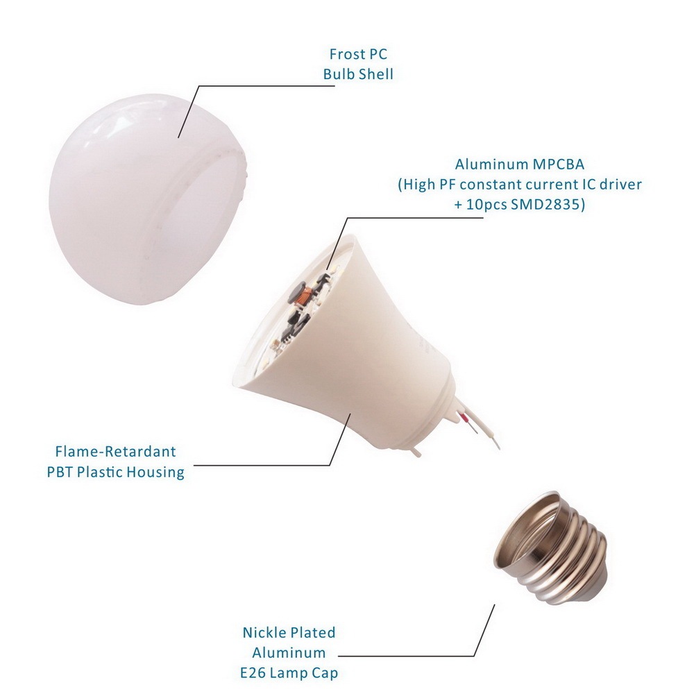 Low Voltage LED Light Bulb A60(A19)  8W AC/DC 12V/24V E26/E27