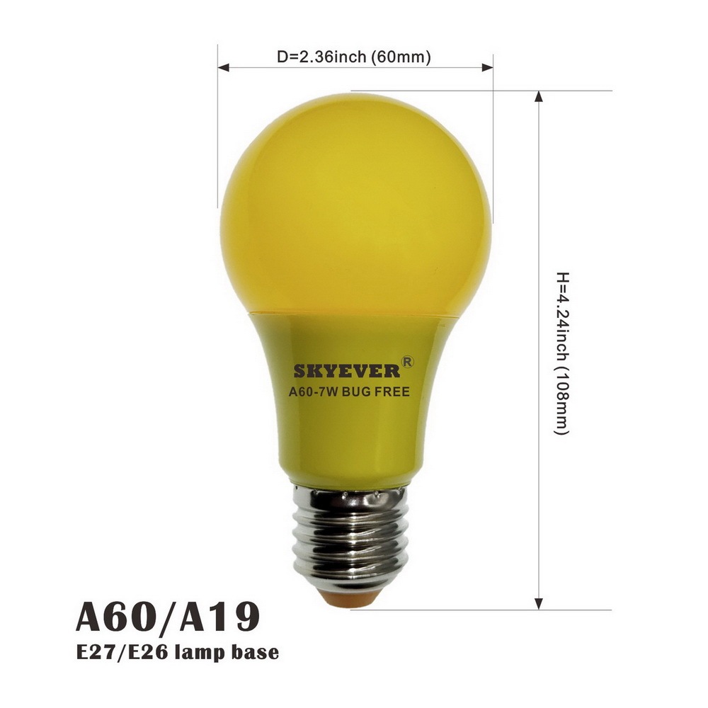 Anti-Mosquito LED Light Bulb A60(A19) 7W AC85-265V E26/E27