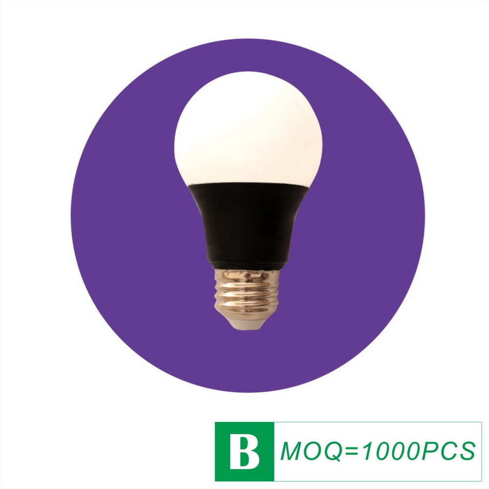 UV Black LED Lamp Bulb A60(A19) 6W RGBW 100V-240V E26/E27